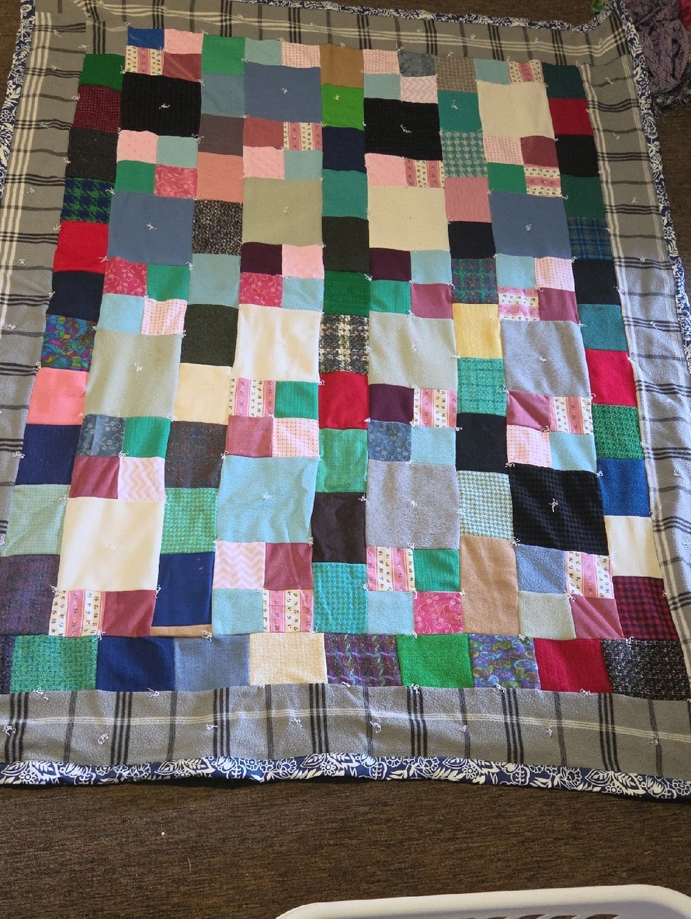 Handmade Patchwork Quilt - Multicolor 80x 62